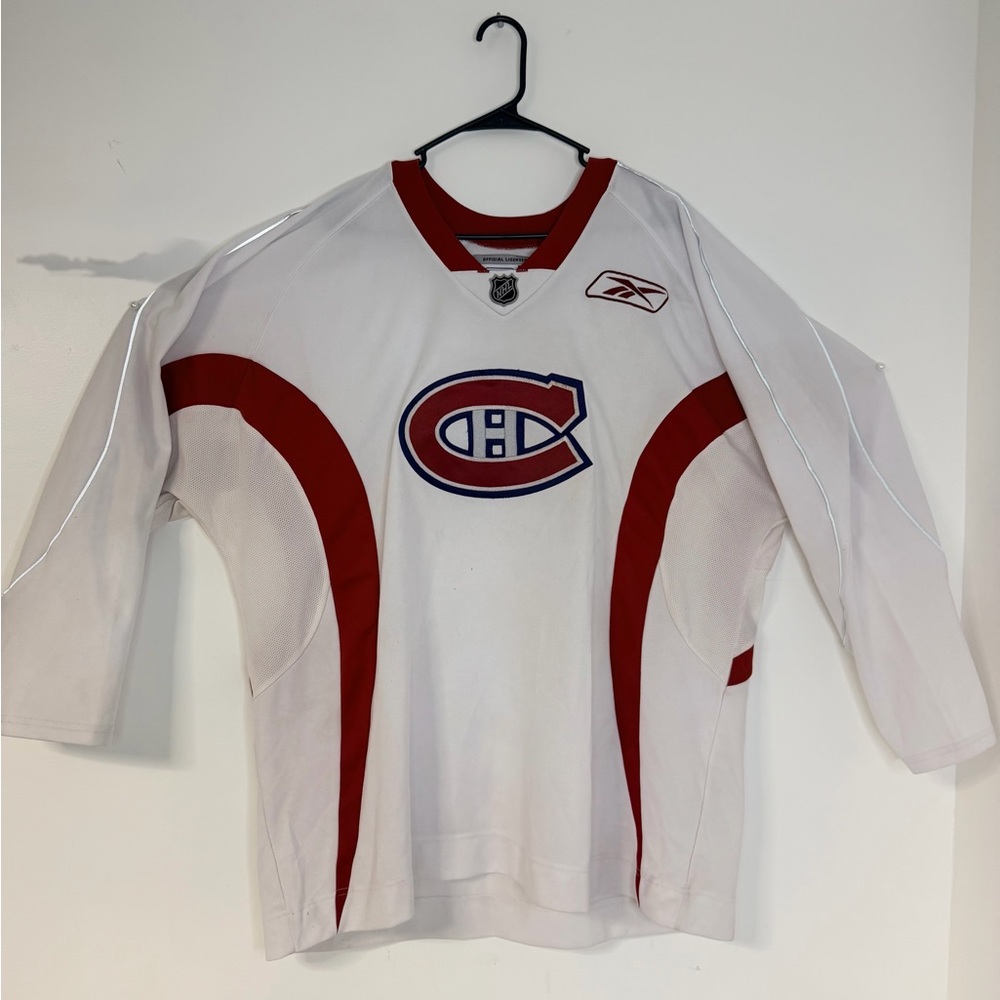 Reebok Montreal Canadiens NHL Practice Jersey White XL CCM Licensed